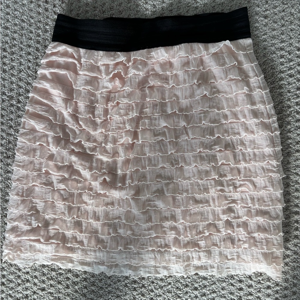 Urban Outfitters Kimchi Blue Black and Cream Ruffle Mini Skirt
